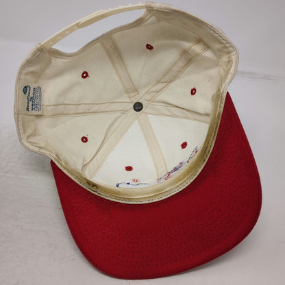 Headliner Snapback Hat White Red OSFM Sun Valley Idaho Potatoes Skier Mountain