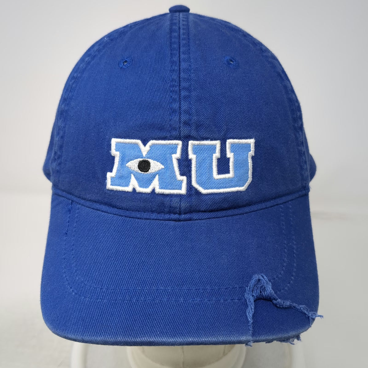 Disney Baseball Cap Blue One Size Monsters University Embroidered MU Logo Hat