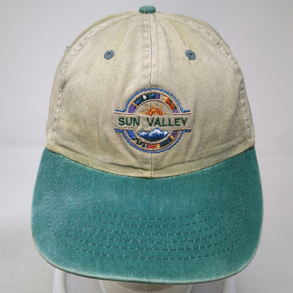 Sun Valley Baseball Cap Beige Green One Size Mountain Embroidery Slideback hat