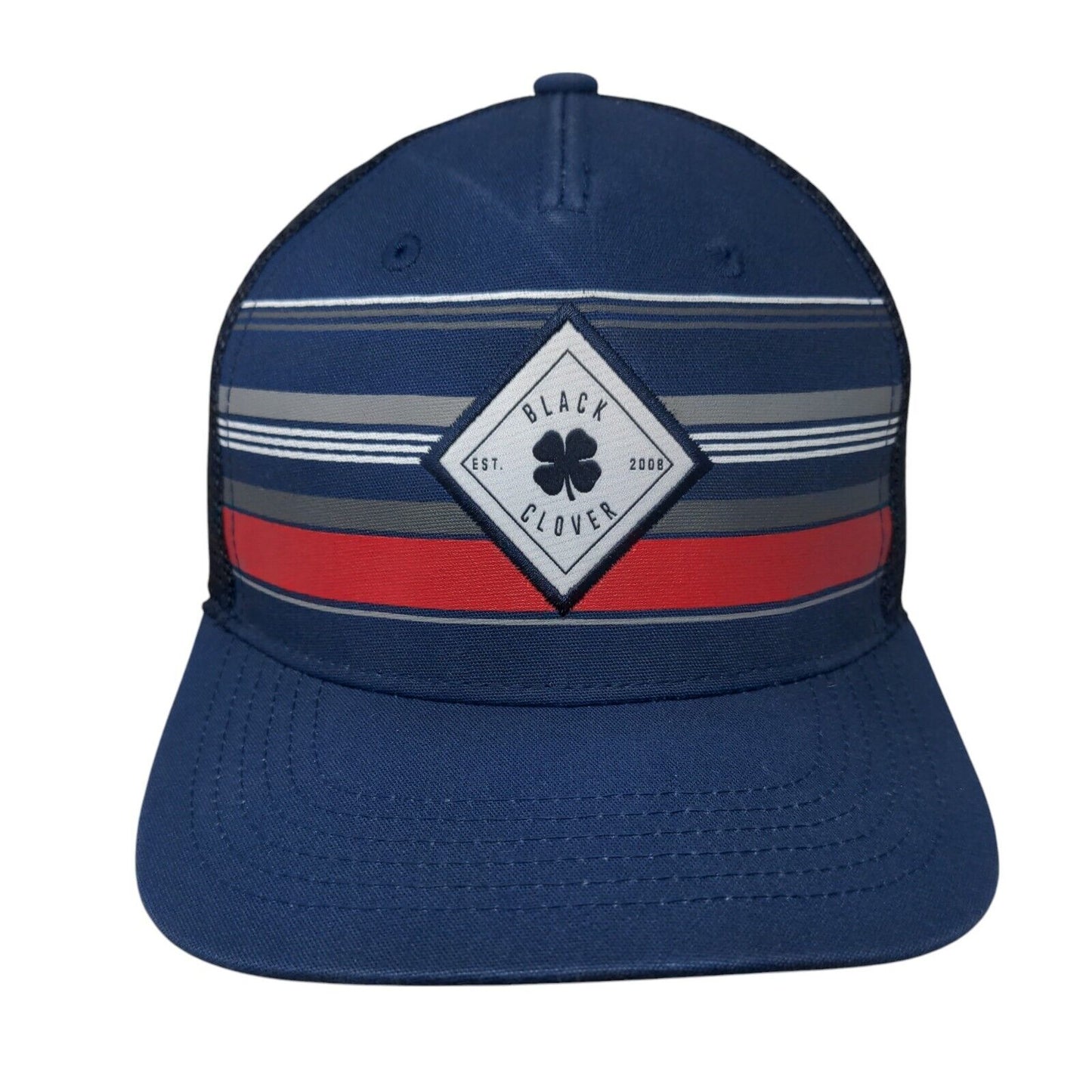 Black Clover Est. 2008 Live Lucky Snapback Trucker Hat Blue OSFA Mesh Back