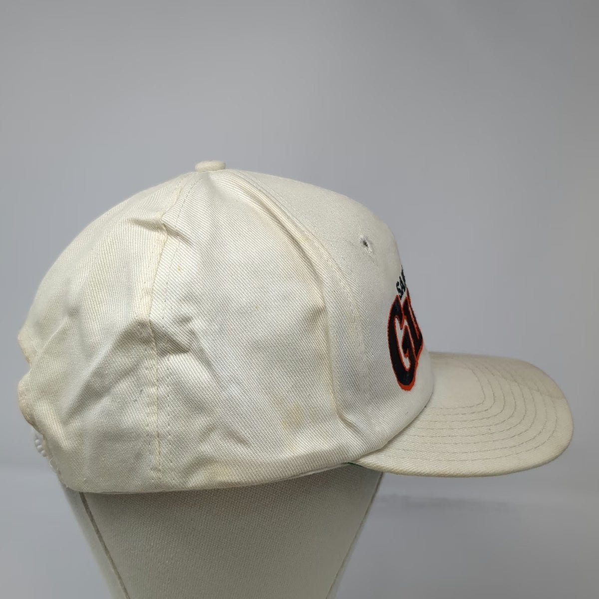 San Francisco Giants MLB Twins Snapback Hat Beige Flat Brim Green Logo Vintage
