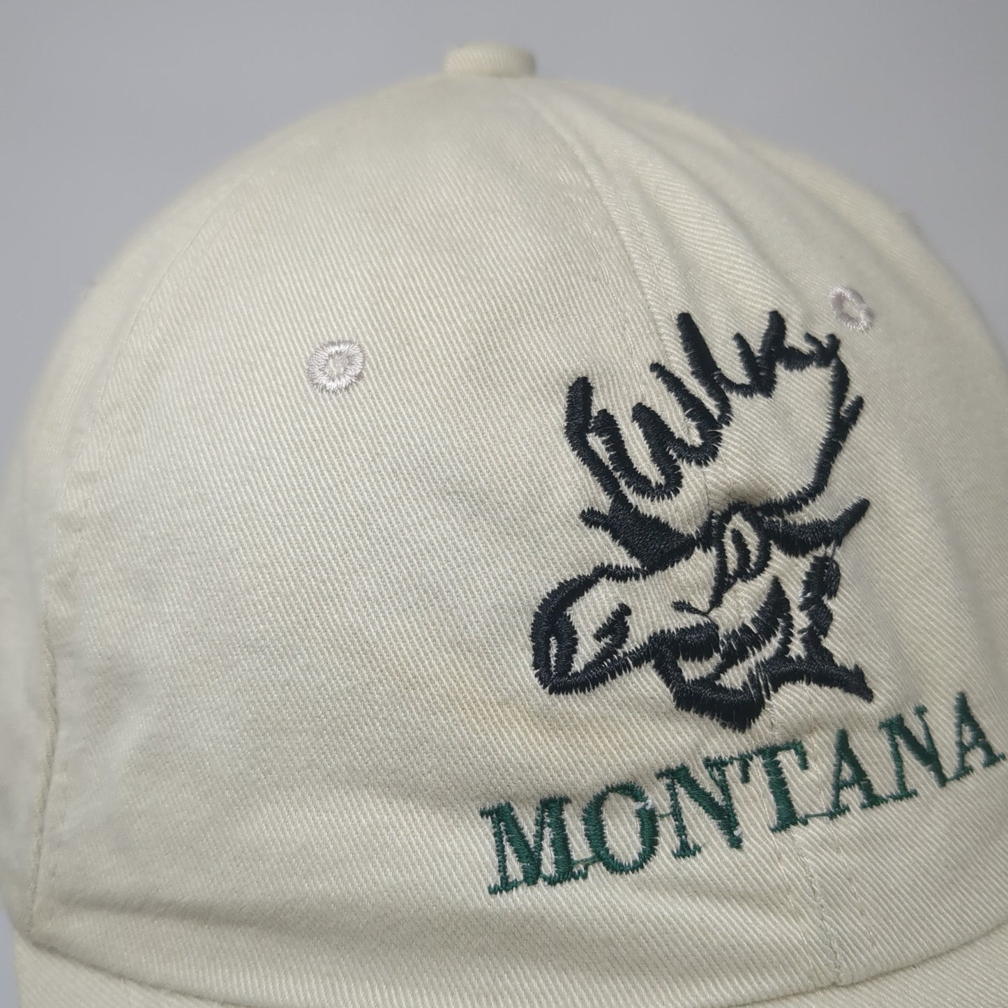 Montana Slideback Baseball Cap Beige One Size Adjustable Embroidered 6 Panel
