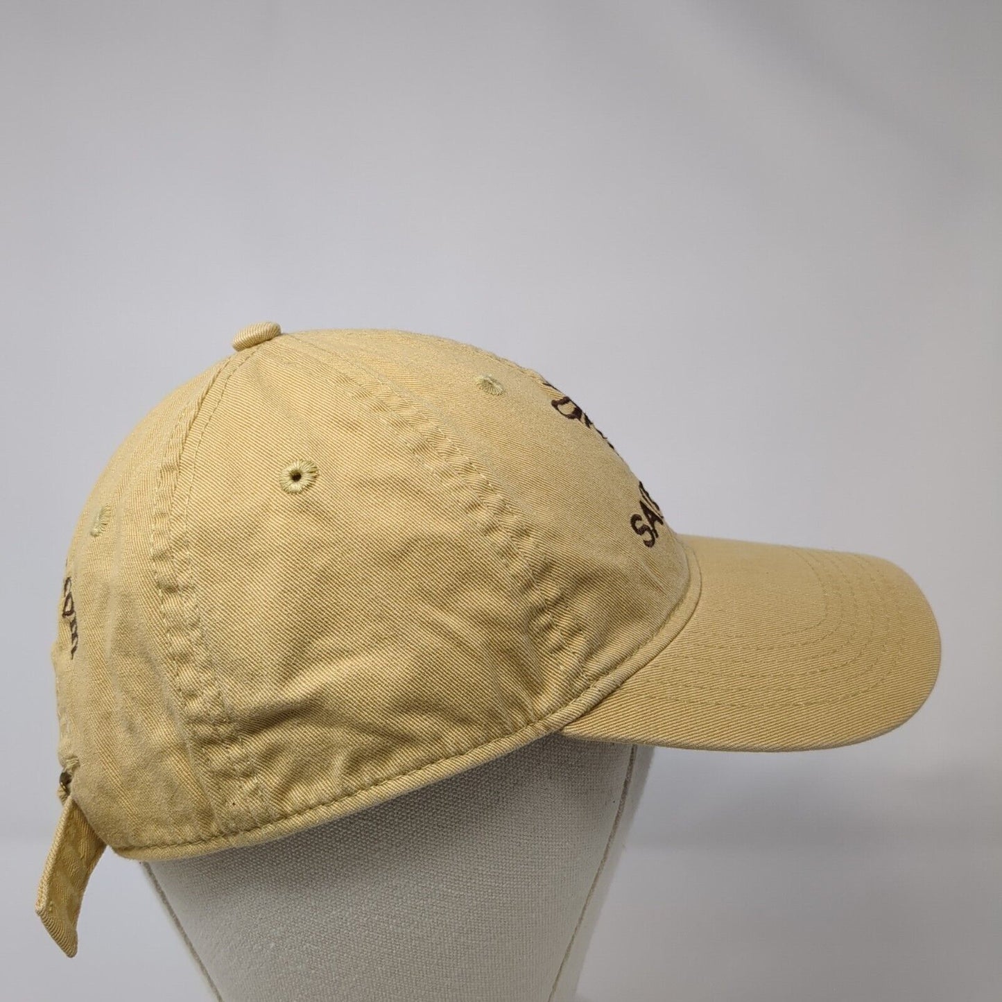 Save The Bee Slideback Hat Tan One Size Adjustable Embroidered 6 Panel Cotton