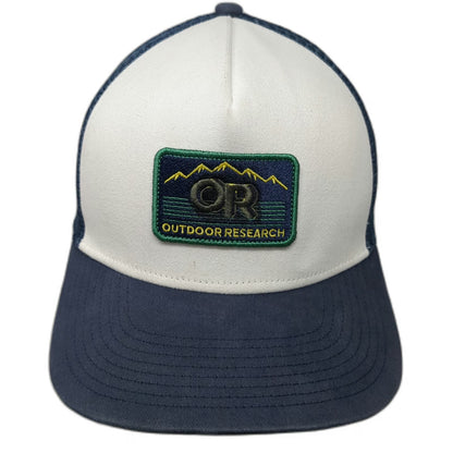 Outdoor Research Trucker Hat Blue White One Size Mesh Back Mountain Logo Patch