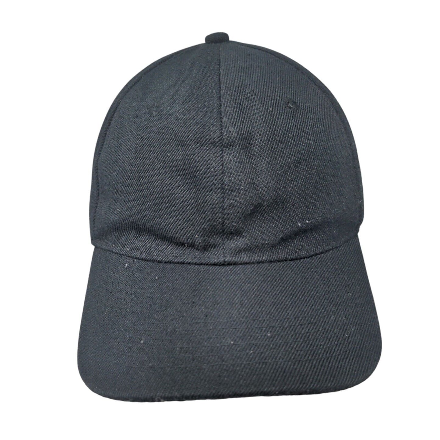 Unbranded Strapback Hat Black One Size Adjustable Vented Holes 6 Panel Blank