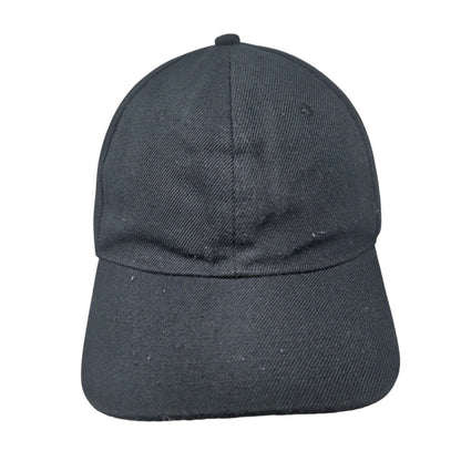 Unbranded Strapback Hat Black One Size Adjustable Vented Holes 6 Panel Blank