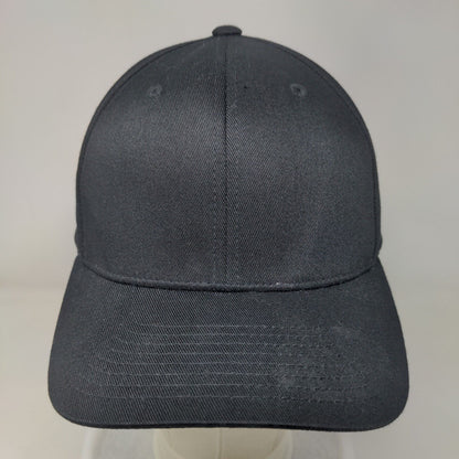 Yupoong Fitted Hat Black L/XL Flexfit Lightweight Vented Holes 6 Panel Blank