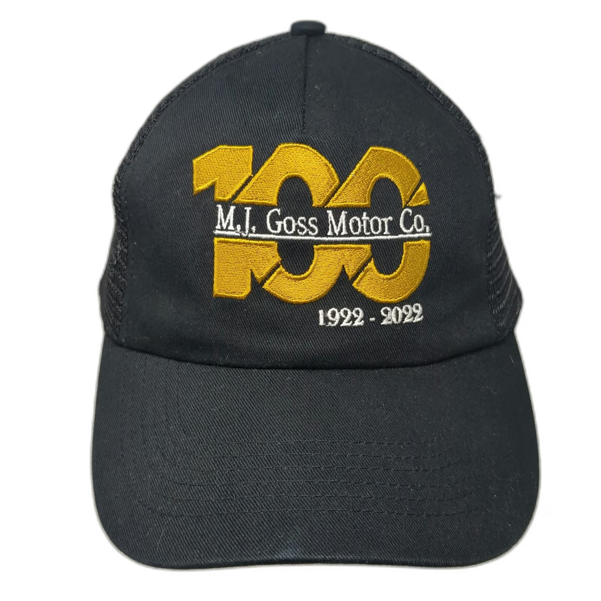Hit Wear Trucker Hat Black One Size MJ Goss Motor Co 100 Year Anniversary Mesh