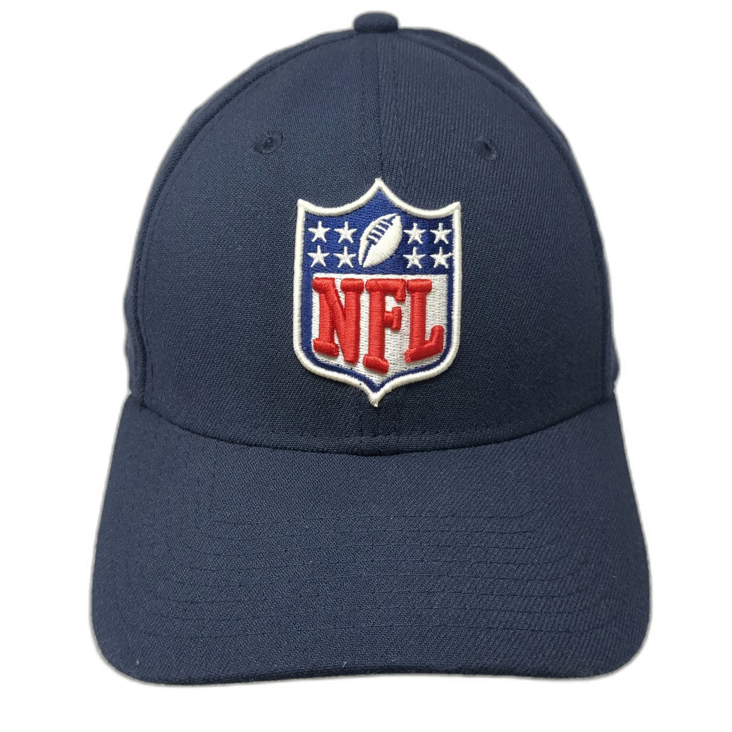 New Era NFL Shield Logo Blue L 39THIRTY Stretch Fit Embroidered Curved Brim Hat
