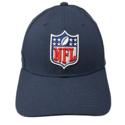 New Era NFL Shield Logo Blue L 39THIRTY Stretch Fit Embroidered Curved Brim Hat