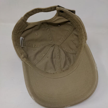 Unbranded Slideback Hat Tan One Size Adjustable Vented Holes 6 Panel Blank