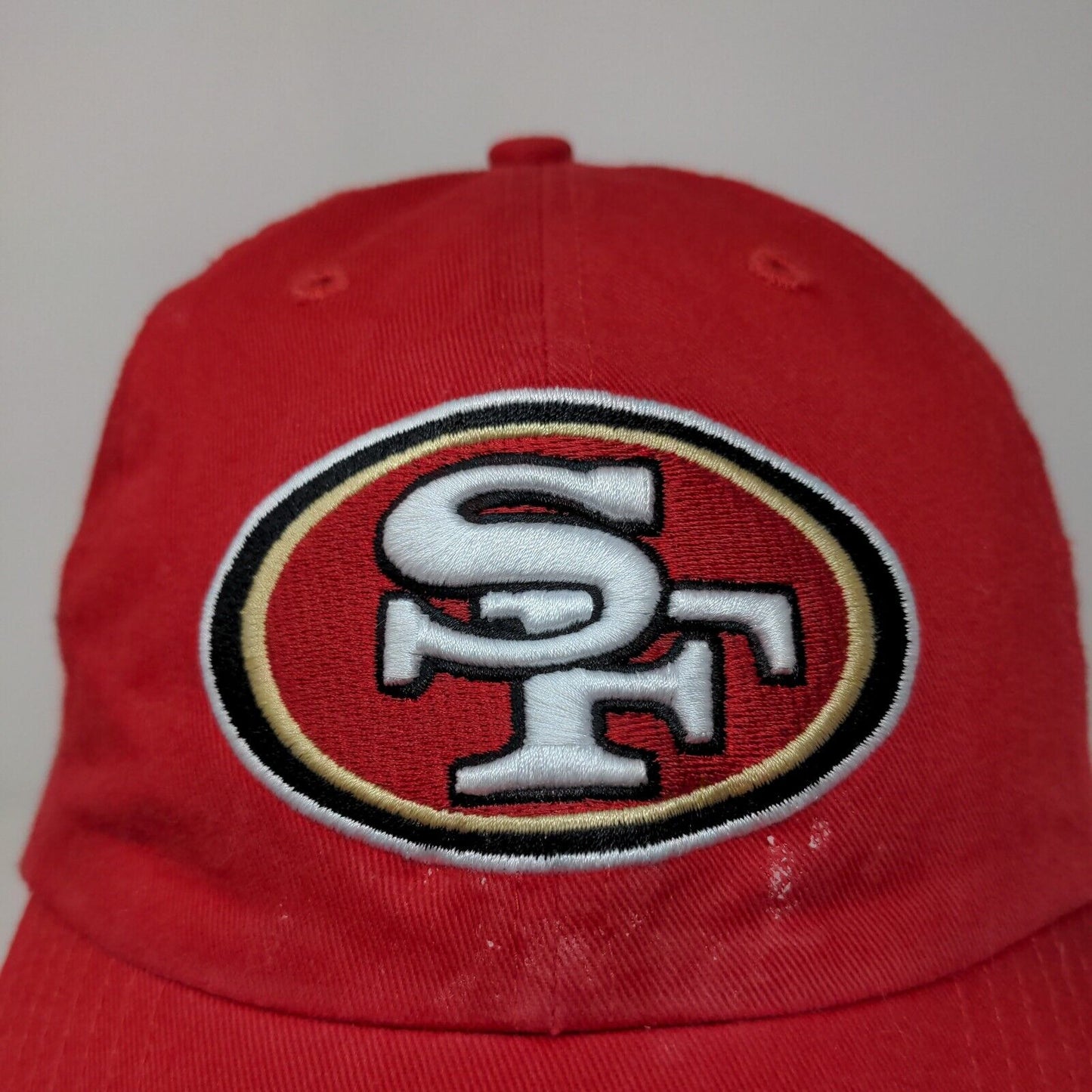 OTS Men's Slideback Hat Red Size OSFA Embroidered San Francisco 49'ers Logo