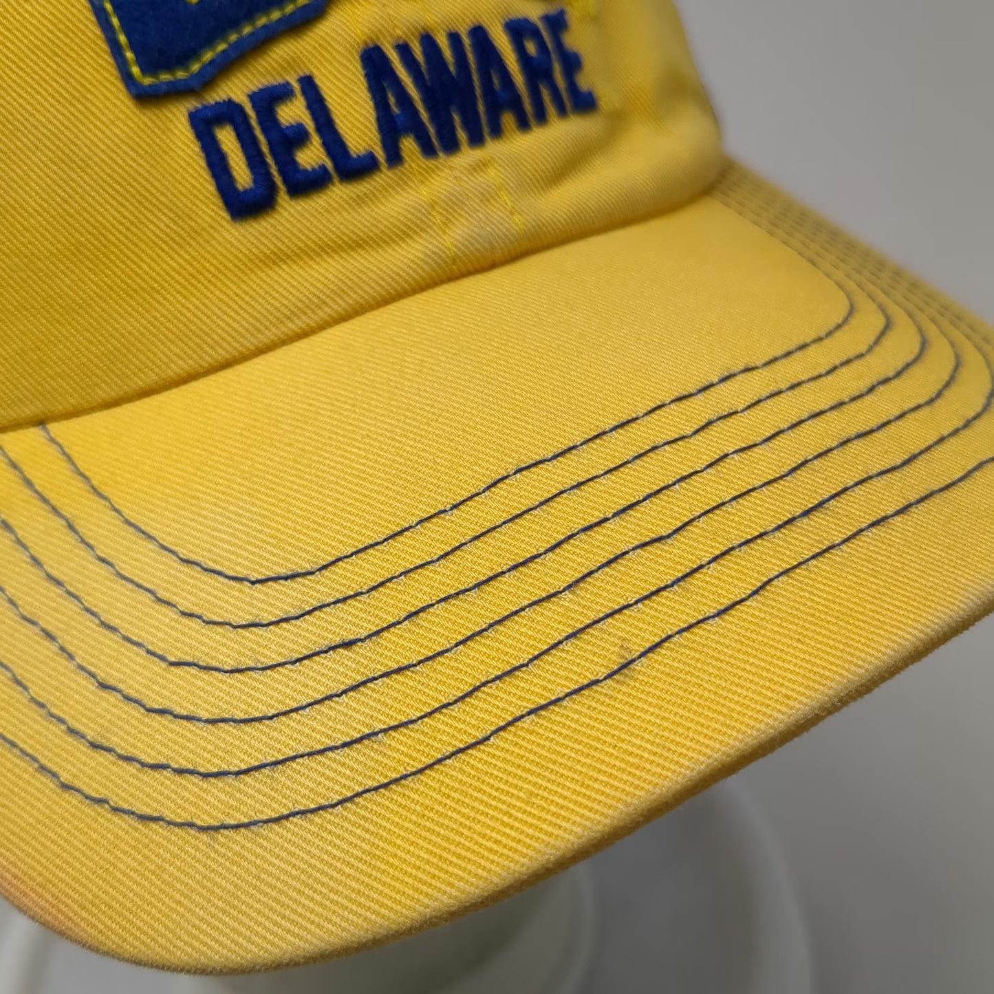 Delaware NCAA Top of the World Trucker Hat Yellow Blue One Size Snapback Mesh