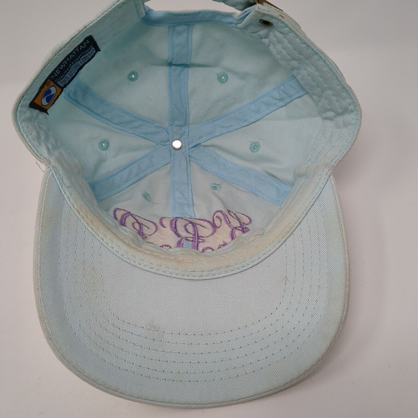 KRR Slideback Hat Blue One Size Adjustable Embroidered Monogram Newhattan Cotton
