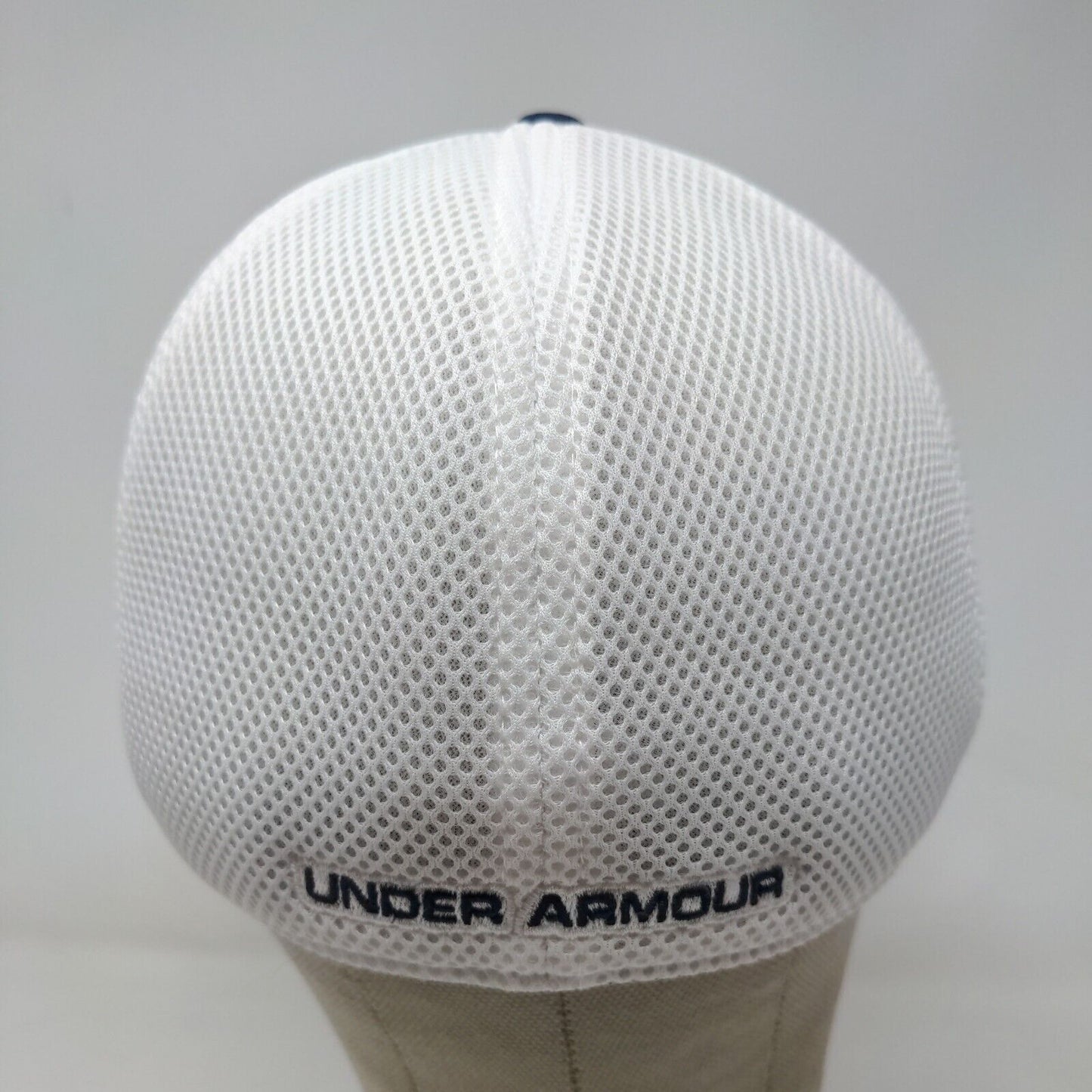 Under Armour Golf Men's Fitted Mesh Back Hat Blue White L-XL Embroidered Logo