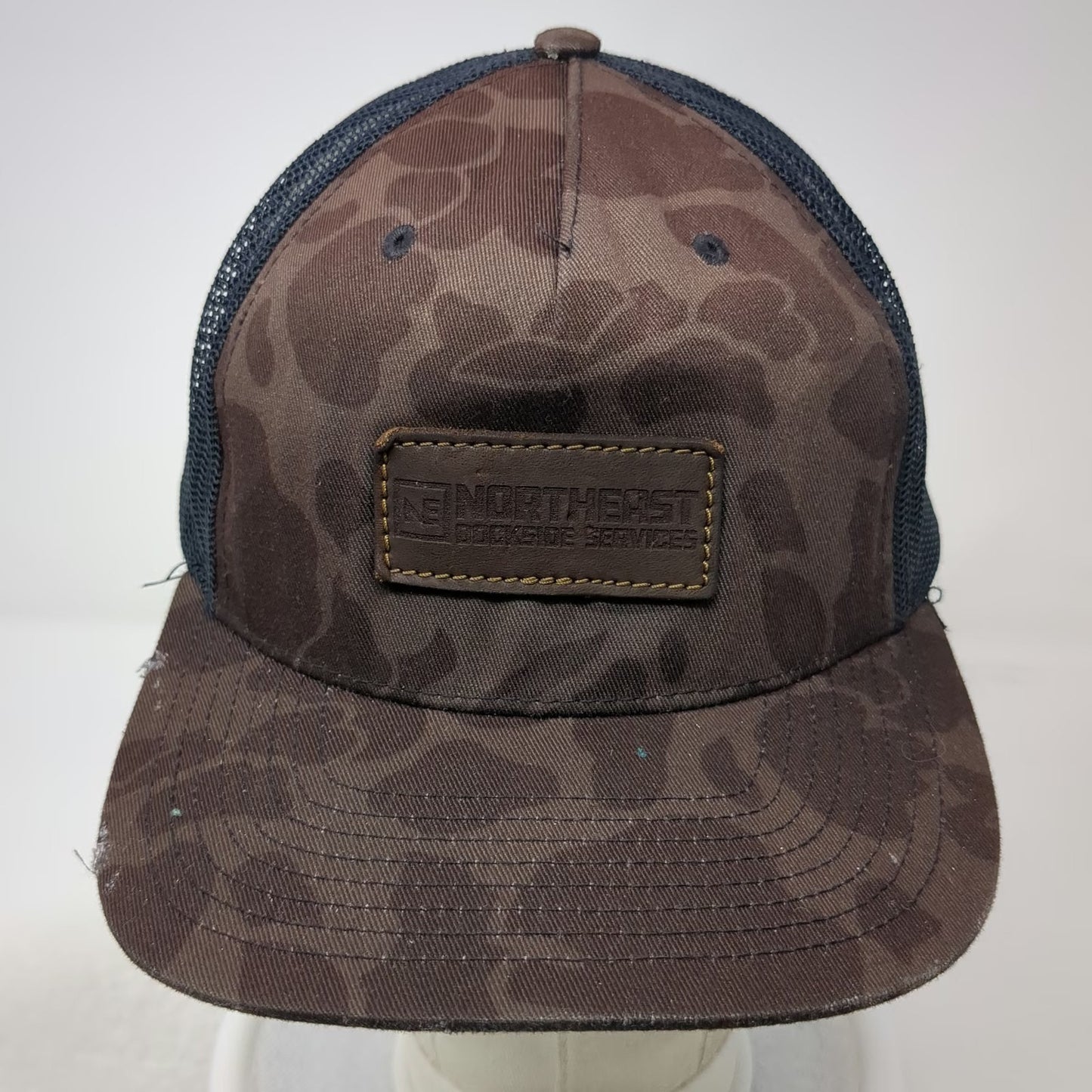 Richardson Trucker Hat Brown One Size Camo Northeast Dockside Services Patch Cap