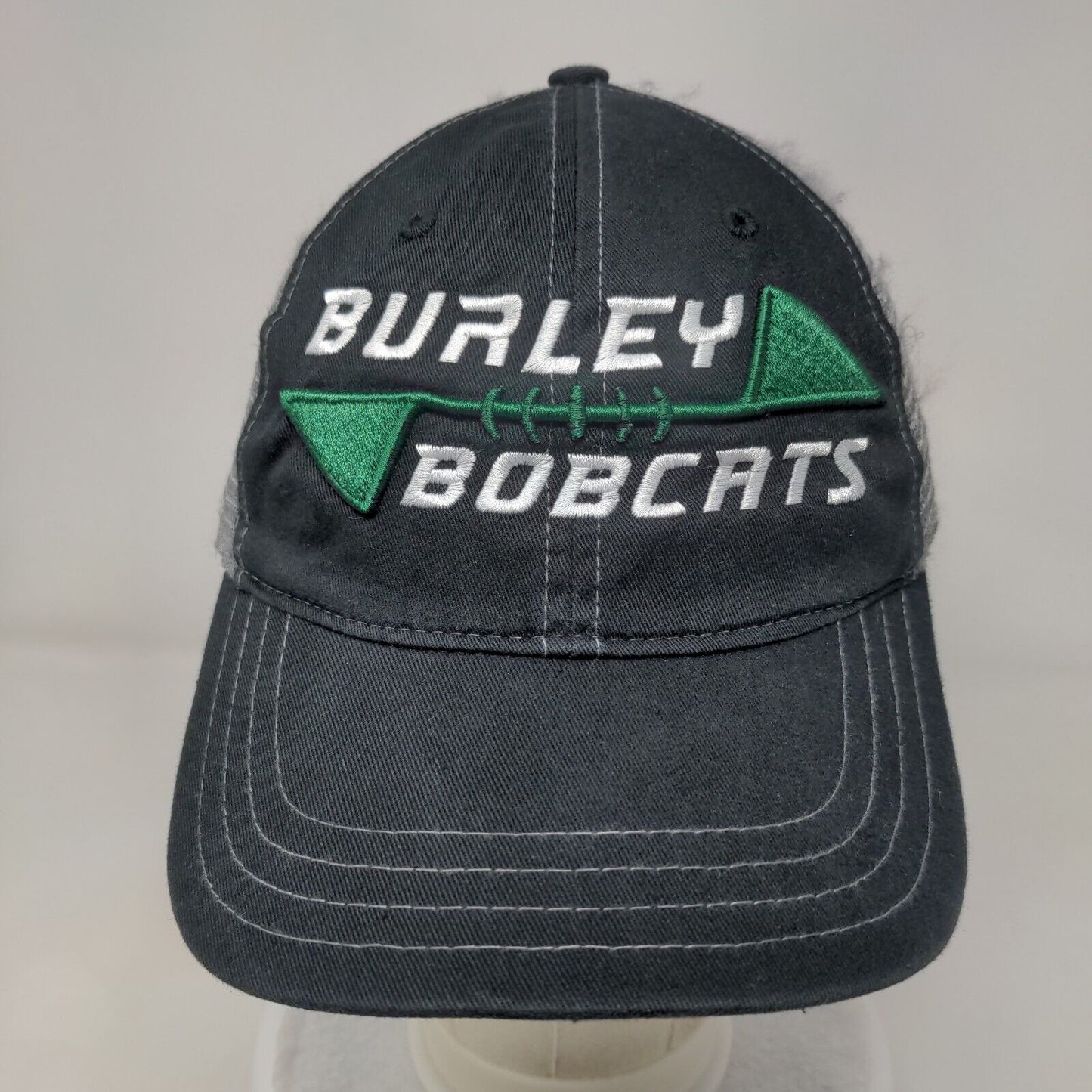 Burley Bobcats Snapback Trucker Hat Black OS Adjustable Mesh Back Richardson