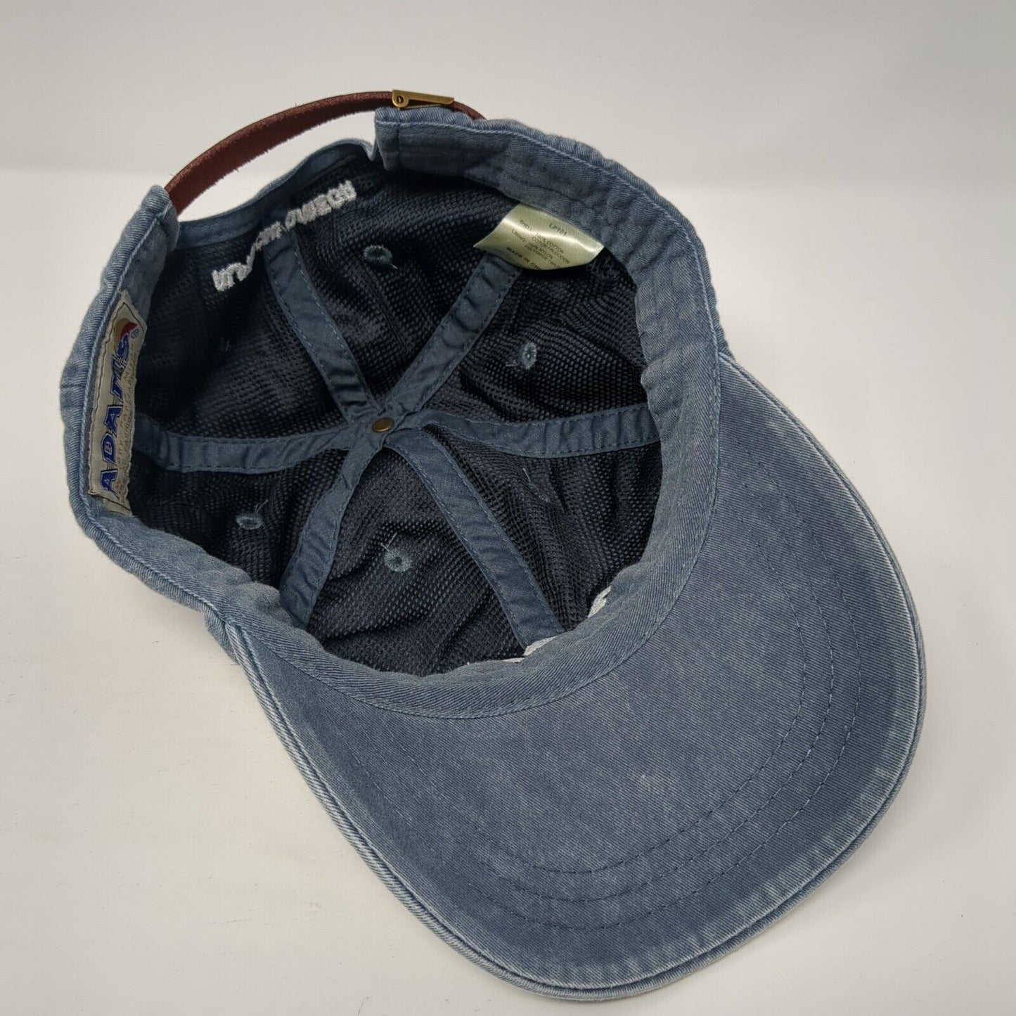 Wave Alpha Chi Omega Slideback Hat Blue One Size Leather Strap Adams