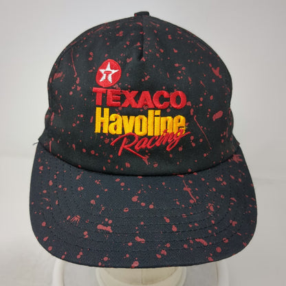 Sports Image 5 Panel Black Hat OS Snapback Texaco Havoline Racing USA Vintage
