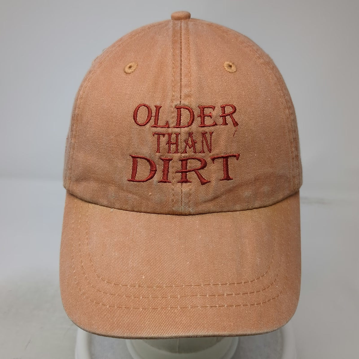 Adams Baseball Cap Orange One Size Older Than Dirt Sedona Mountain Leather Hat