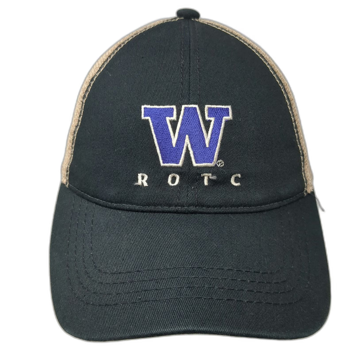 HitWear Trucker Hat Black One Size Mesh Back University of Washington ROTC W
