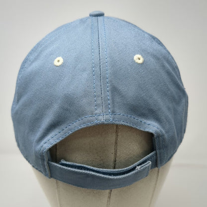 Ascend Baseball Cap Hat Blue Beige One Size Embroidered Logo Strapback Cotton