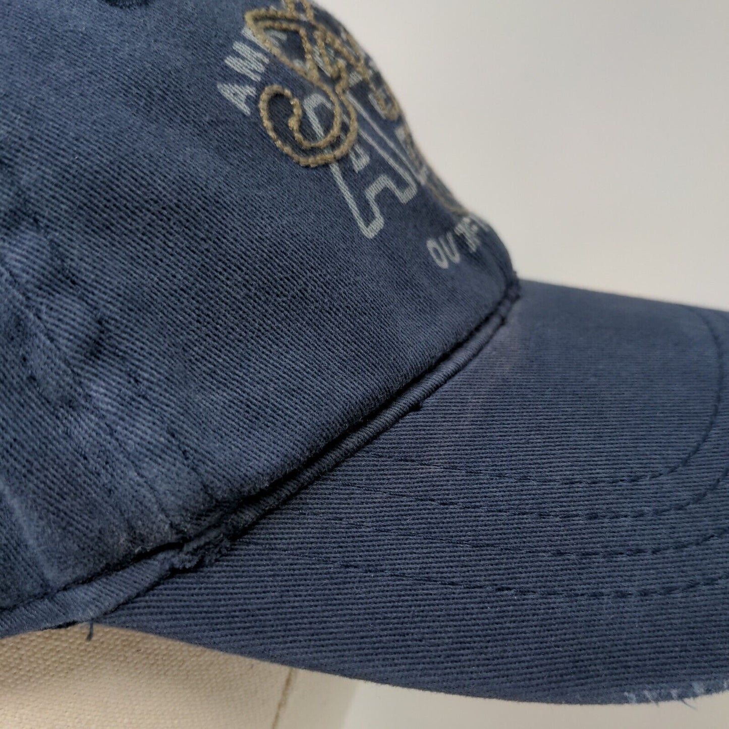 American Eagle Outfitters Fitted Hat Blue S/M Embroidered Distressed 6 Panel