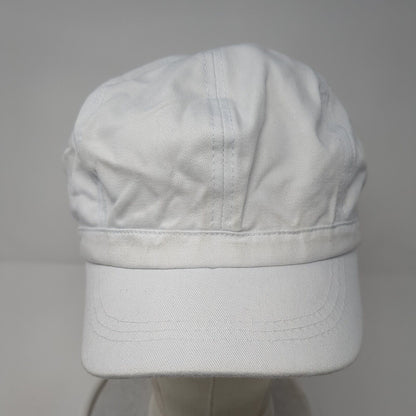 Army Crew Fitted Newsboy Cap White 57cm Stretch Lightweight Blank Cotton