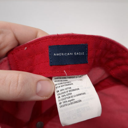 Later Slideback Hat Red One Size Adjustable Embroidered American Eagle