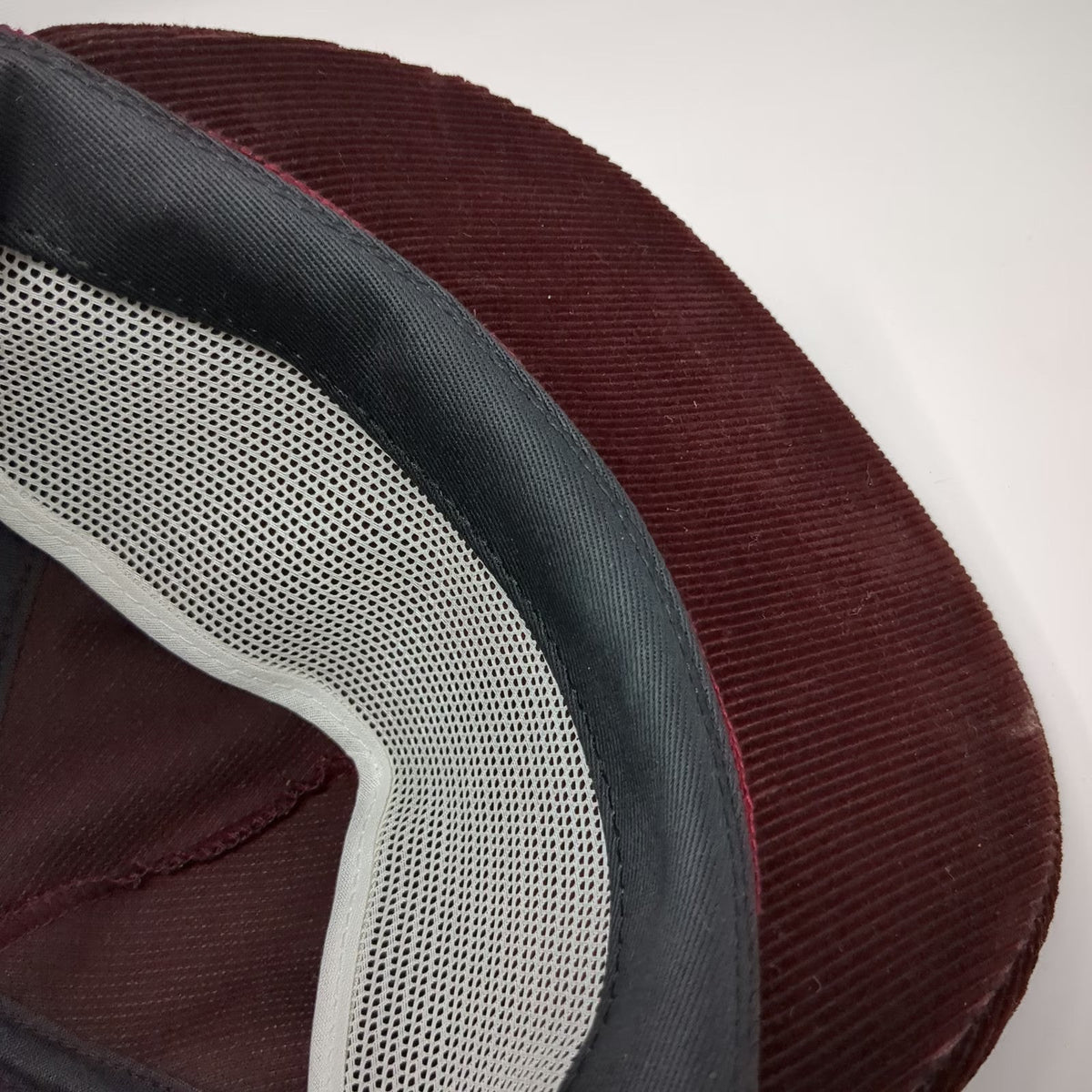 University Square Snapback Hat Red One Size 5 Panel Corduroy Made in USA Blank