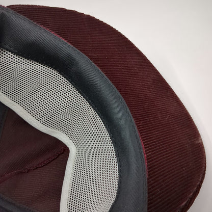 University Square Snapback Hat Red One Size 5 Panel Corduroy Made in USA Blank