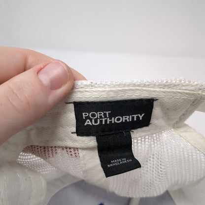 BUNZL Snapback Trucker Hat Blue One Size Adjustable Mesh Back Port Authority