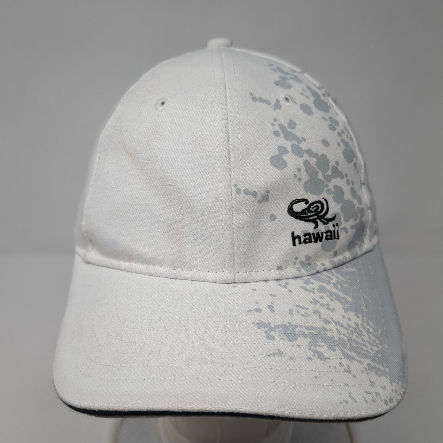 Hawaii Slideback Hat White One Size Adjustable Embroidered Vented Holes Surfware