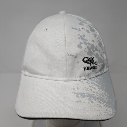 Hawaii Slideback Hat White One Size Adjustable Embroidered Vented Holes Surfware