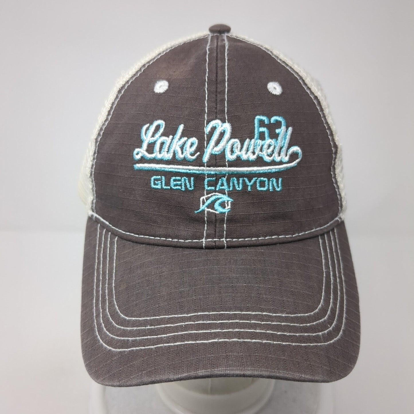 Lake Powell Glen Canyon Snapback Trucker Hat Gray One Size Mesh Prairie Mountain