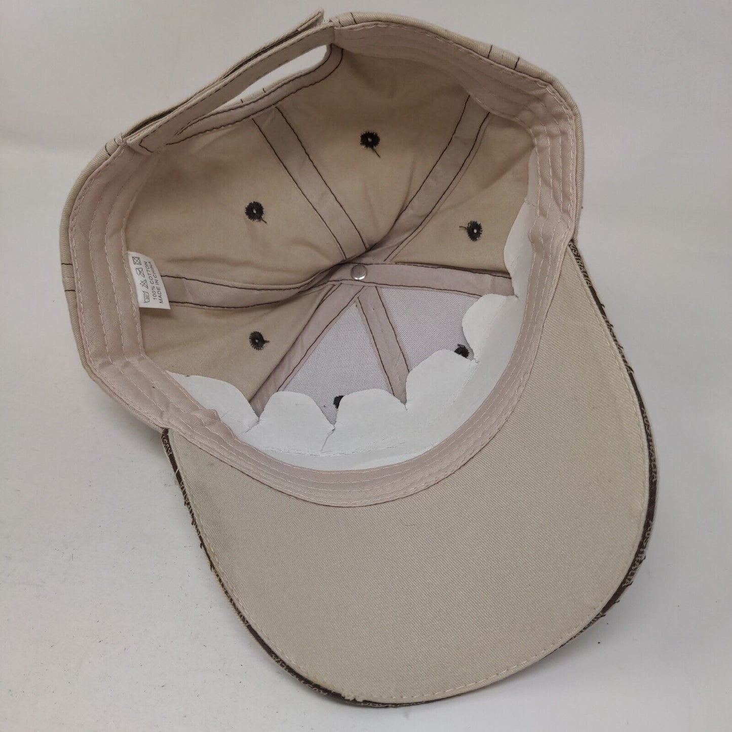 Australia Kangaroo Strapback Hat Tan One Size Embroidered Adjustable