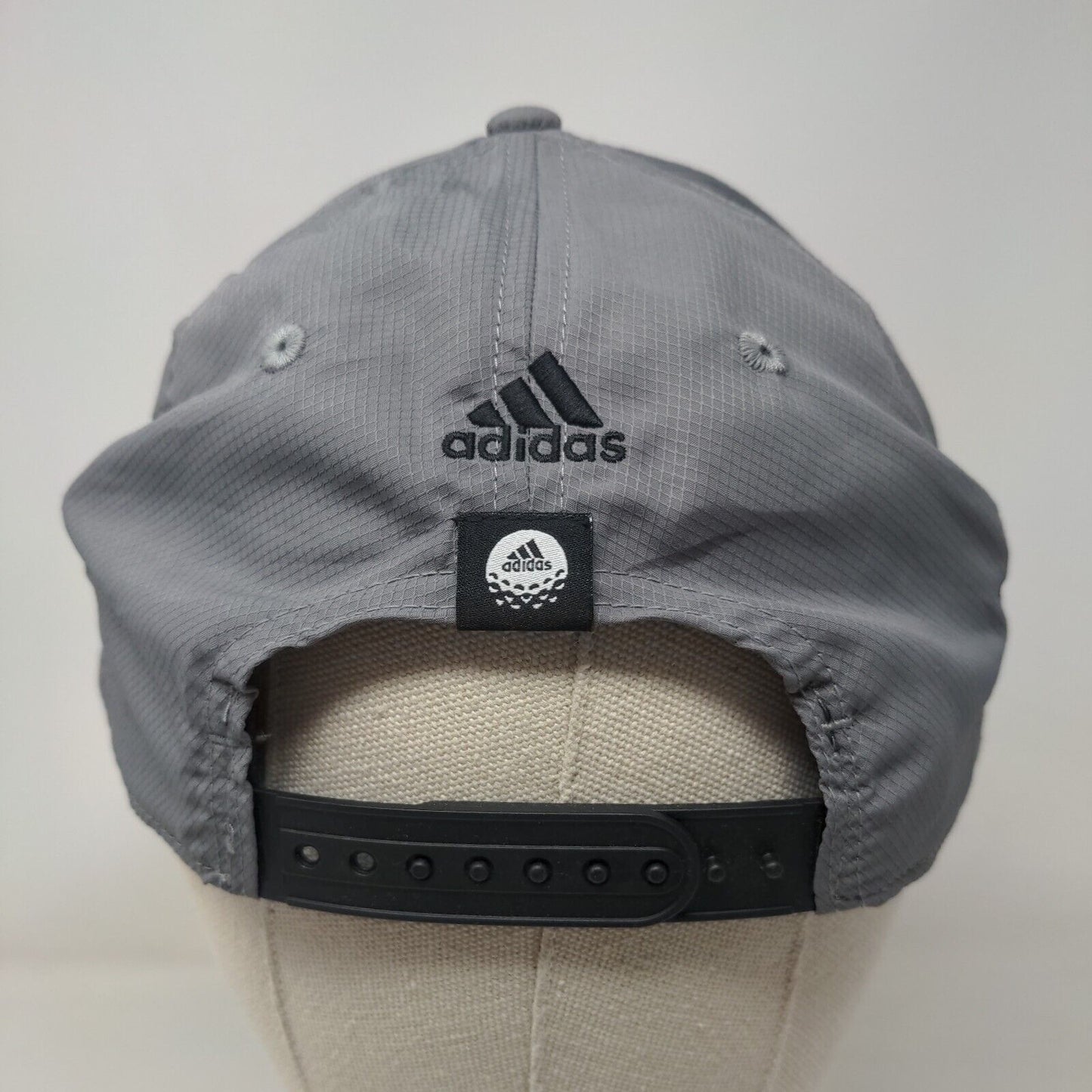 Adidas Snapback Hat Gray One Size Adjustable Embroidered Vented Holes 6 Panel