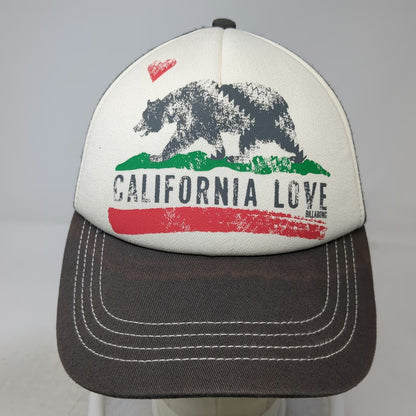 Billabong Trucker Hat Gray One Size California Love Bear Mesh Snapback Surf
