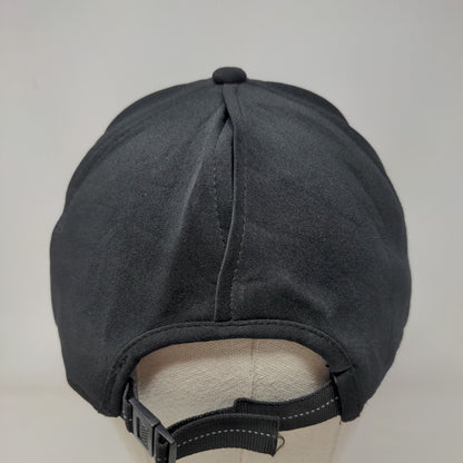 Unbranded Slideback Hat Black OSFM Adjustable Ponyback 6 Panel Blank