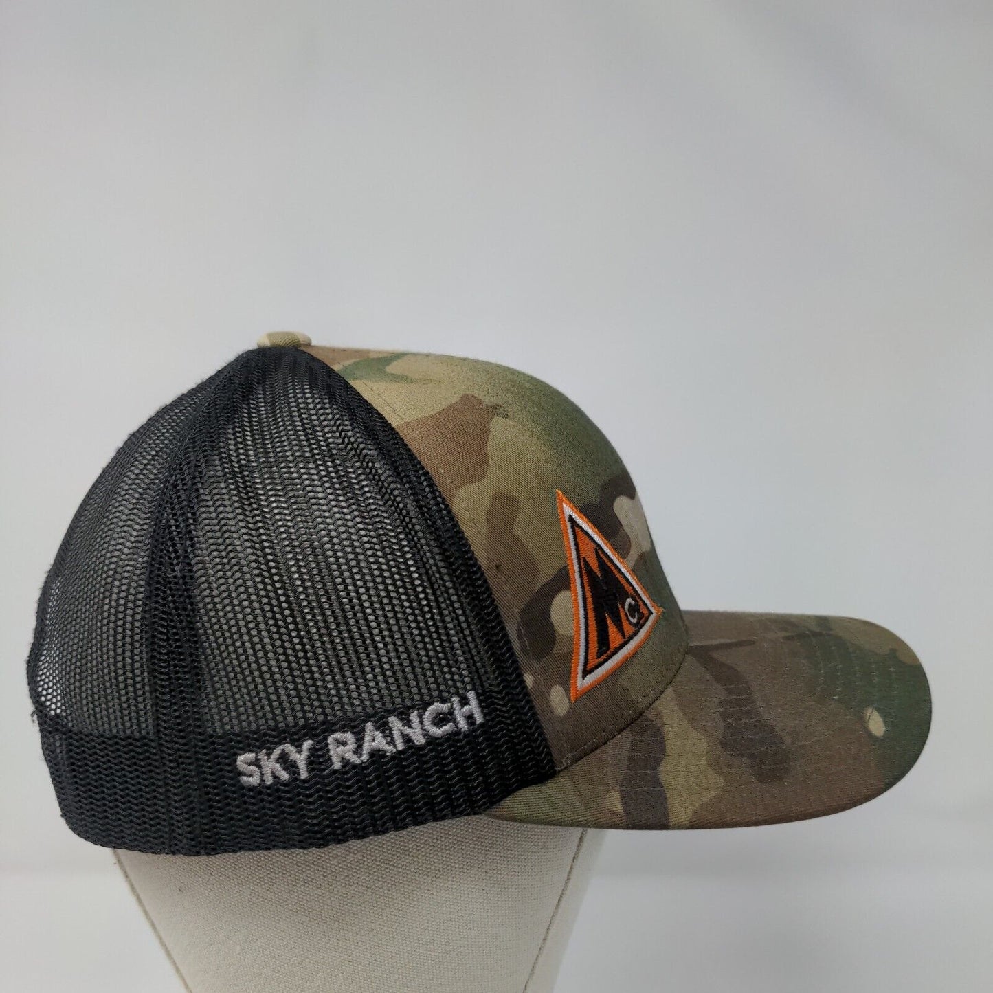 Sky Ranch Snapback Mesh Back Trucker Hat Camo OSFA Embroidered Logo