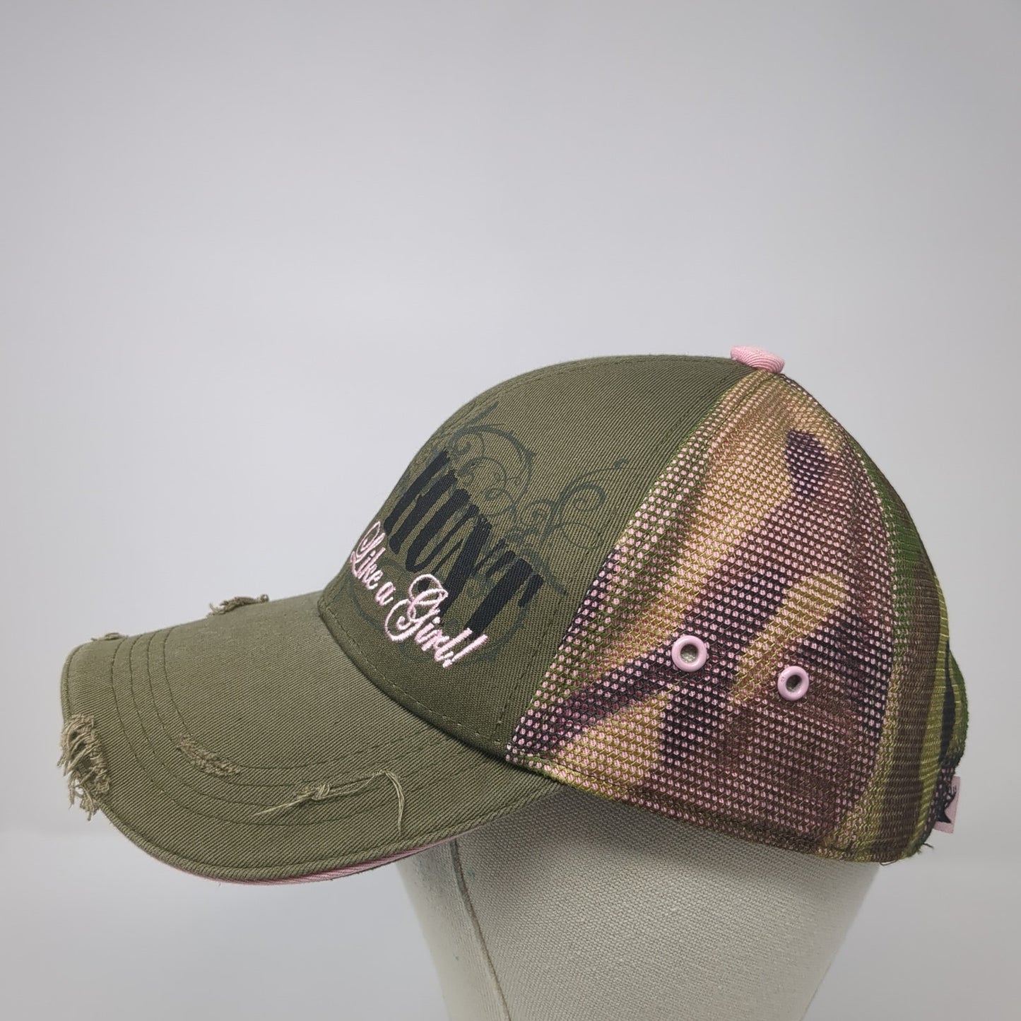 Hunt Like A Girl! Baseball Cap Multicolor OS Adjustable Distressed Buck Wear