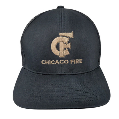CF Chicago Fire Snapback Mesh Back Trucker Hat Black OSFA Embroidered