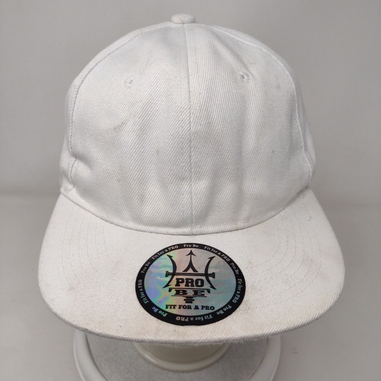 Pro Be Fit For A Pro Snapback Hat White OSFA Adjustable Vented Holes Blank
