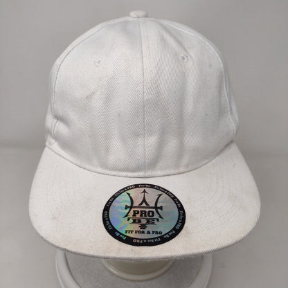 Pro Be Fit For A Pro Snapback Hat White OSFA Adjustable Vented Holes Blank