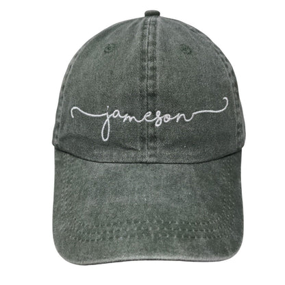 Jameson Slideback Hat Green OSFA Adjustable Embroidered Vented Holes 6 Panel