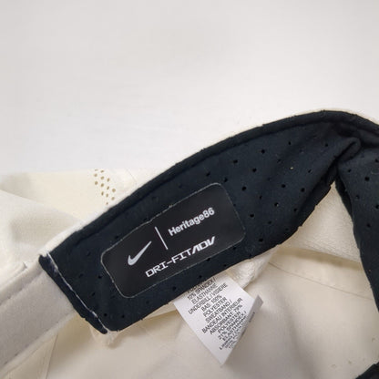 Nike Swoosh Strapback Hat White Cream One Size Laser Cut Heritage86
