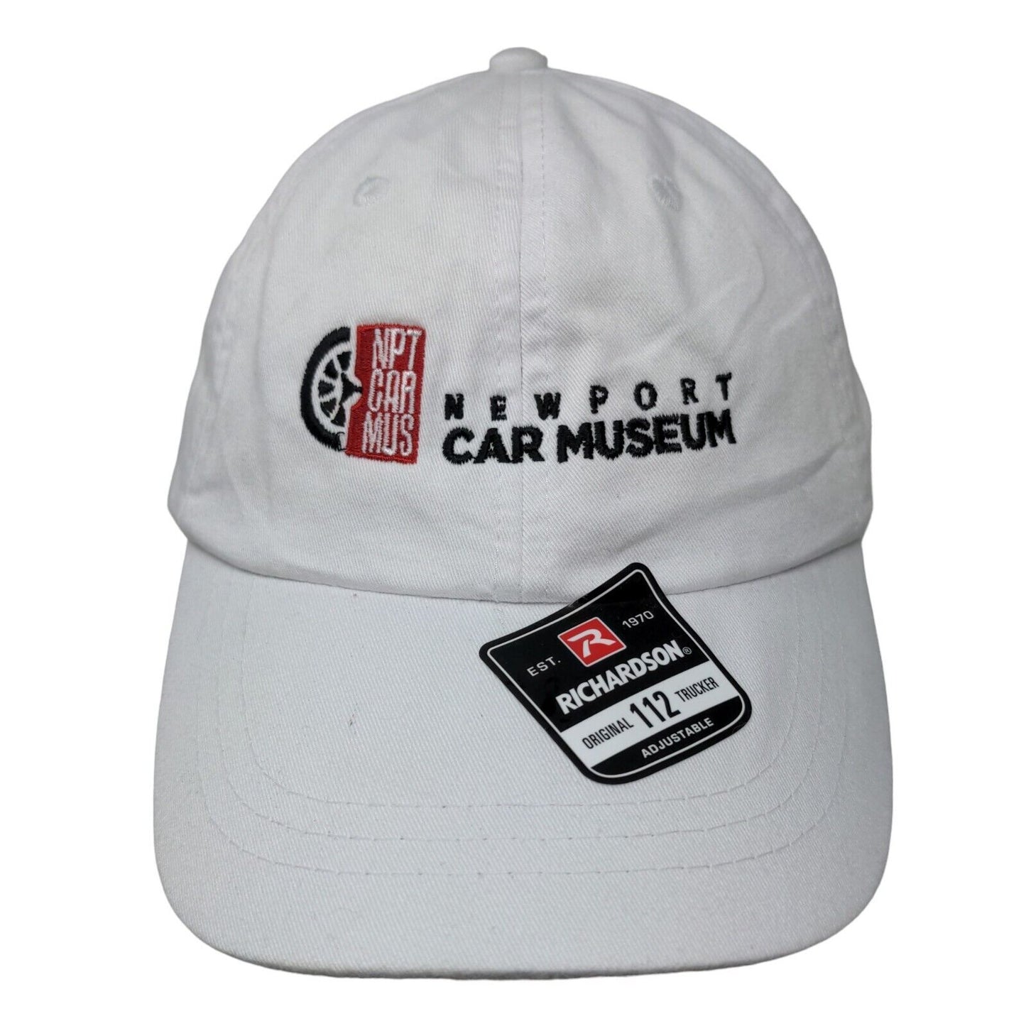 Richardson Men's Slideback Hat White Style 112 Newport Car Museum Logo Cotton