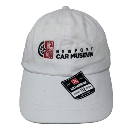 Richardson Men's Slideback Hat White Style 112 Newport Car Museum Logo Cotton