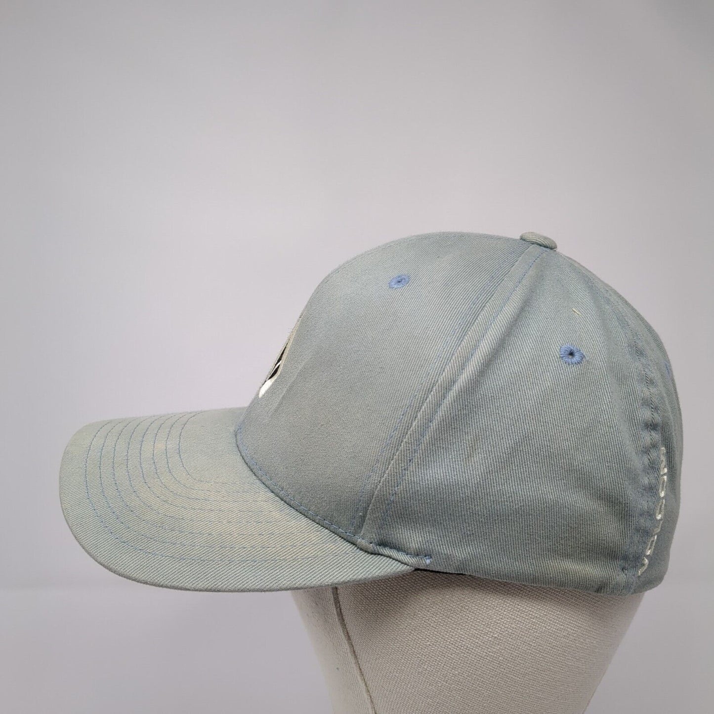 Volcom Fitted Hat Blue S/M Flexfit Lightweight Embroidered Logo 6 Panel