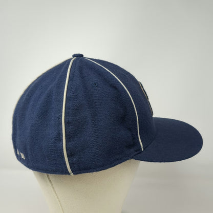 Jordan Baseball Cap Blue 7 1/2 Fitted Wool Piping Script J Logo Jumpman Hat